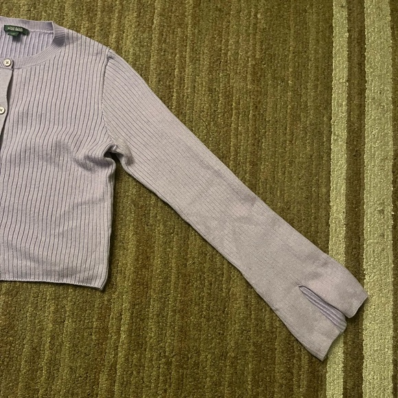 Lilac Ribbed Cardigan - Picture 2 of 5